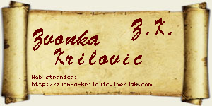 Zvonka Krilović vizit kartica